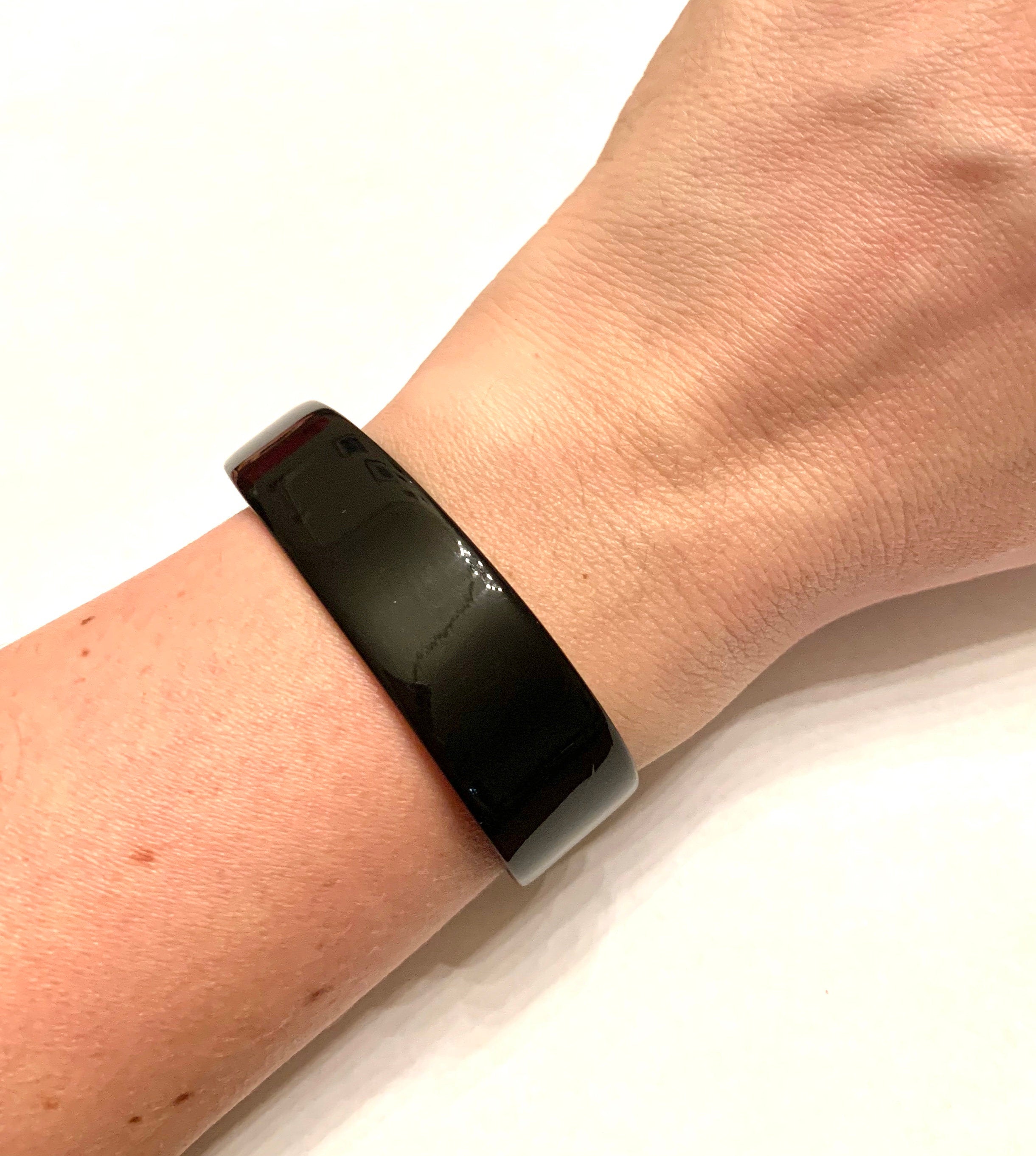 Black Cuff Bracelet Skinny Italian Acetate Cuff Bracelet Available Handmade in the USA| Acrylic Cuff Bracelet