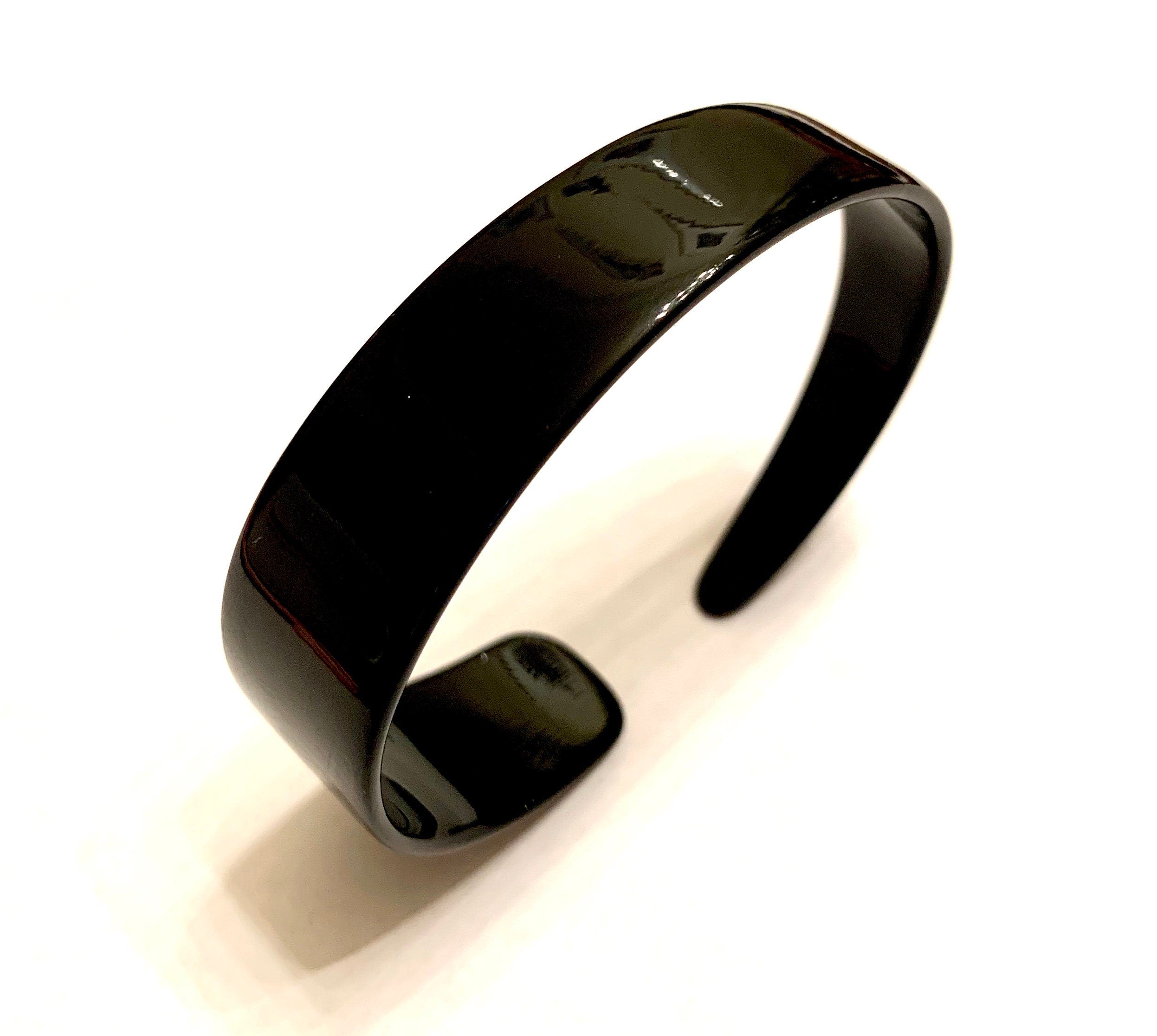 Black Cuff Bracelet Skinny Italian Acetate Cuff Bracelet Available Handmade in the USA| Acrylic Cuff Bracelet