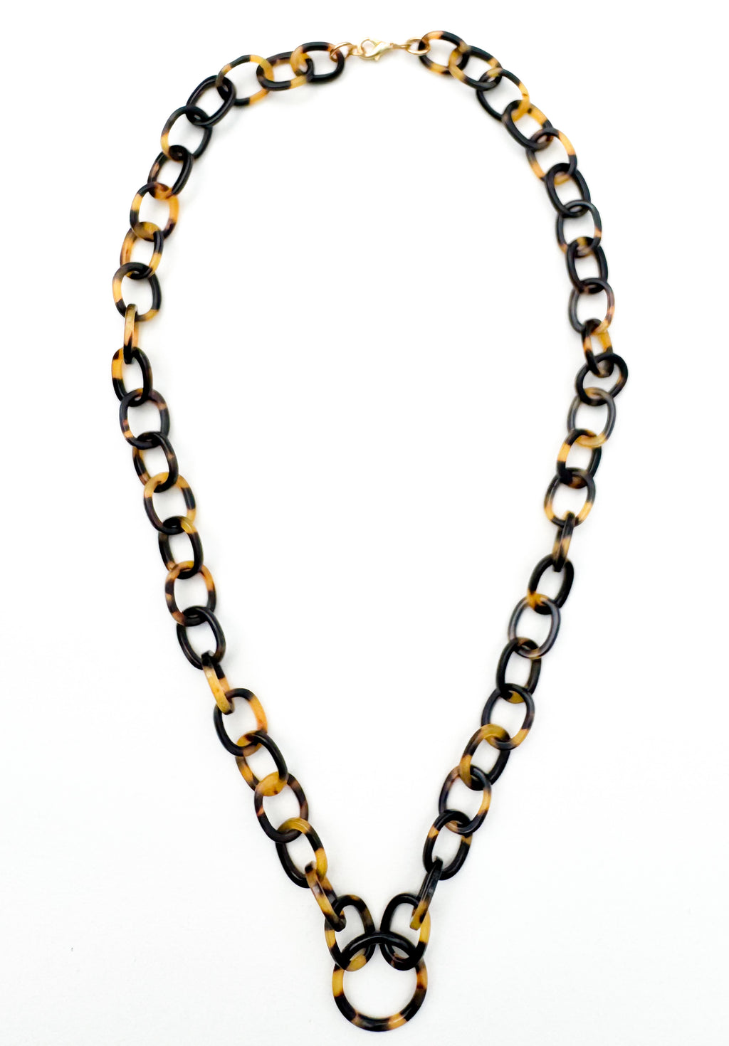 Tortoise Shell Eyeglass Chain Necklace With Loop: Fine Italian Cellulose Acetate, Handmade in NYC