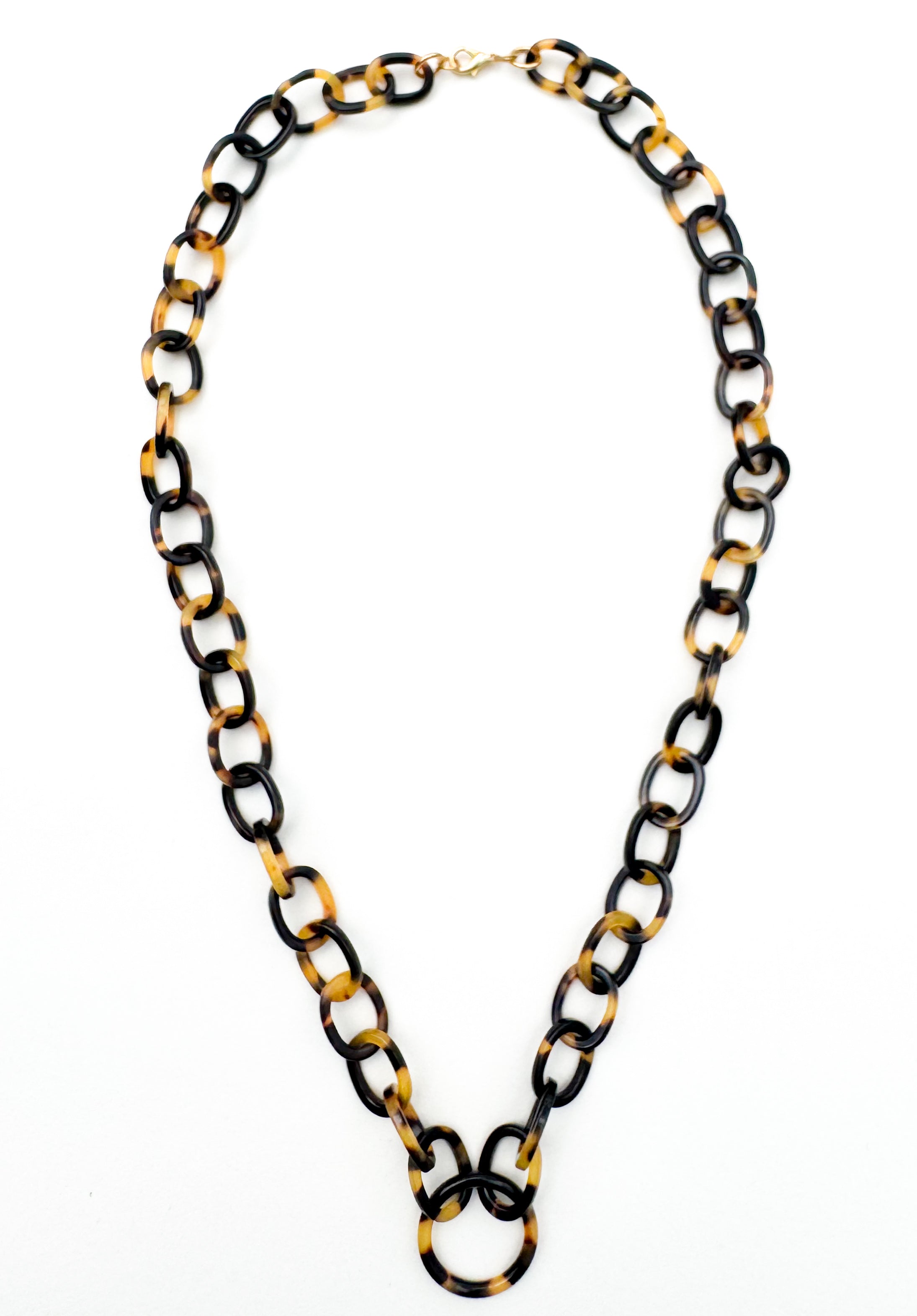 Tortoise Shell Eyeglass Chain Necklace With Loop: Fine Italian Cellulose Acetate, Handmade in NYC