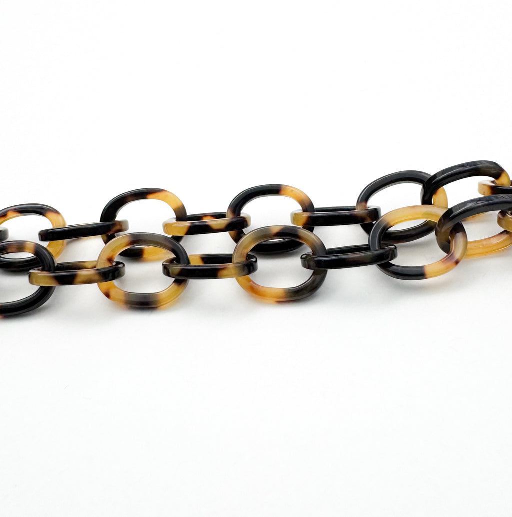 Tortoise Shell Eyeglass Chain Necklace With Loop: Fine Italian Cellulose Acetate, Handmade in NYC