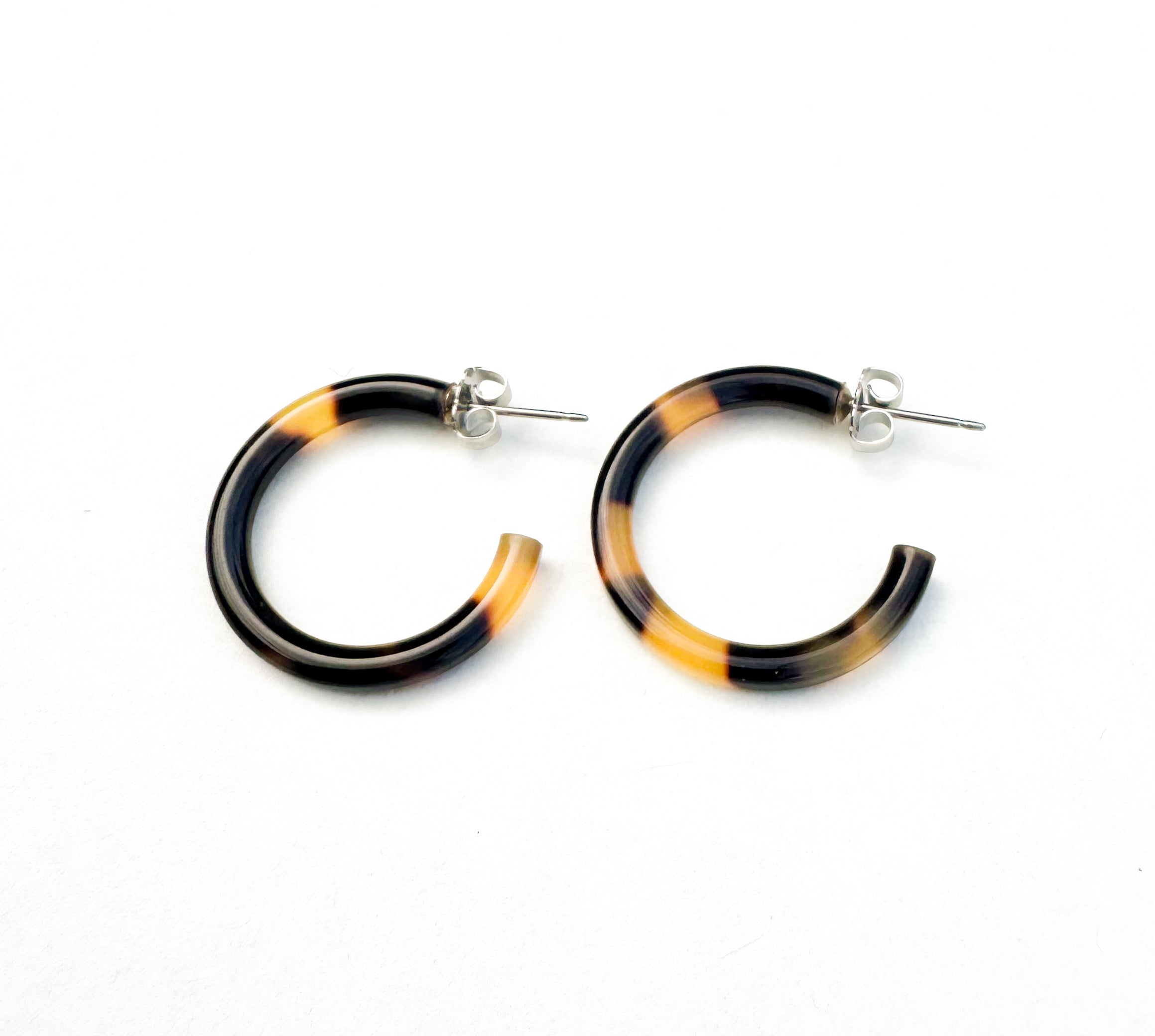 1" Tortoise Shell Hoop Earring Handmade in NYC From The Finest Italian Cellulose Acetate