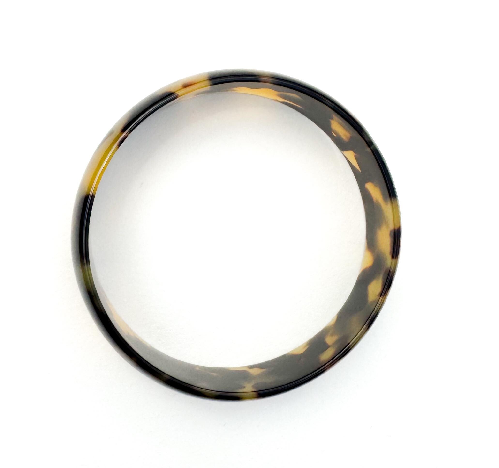 Chunky Tortoise Shell Bangle Bracelet Hand Crafted from Italian Cellulose Acetate