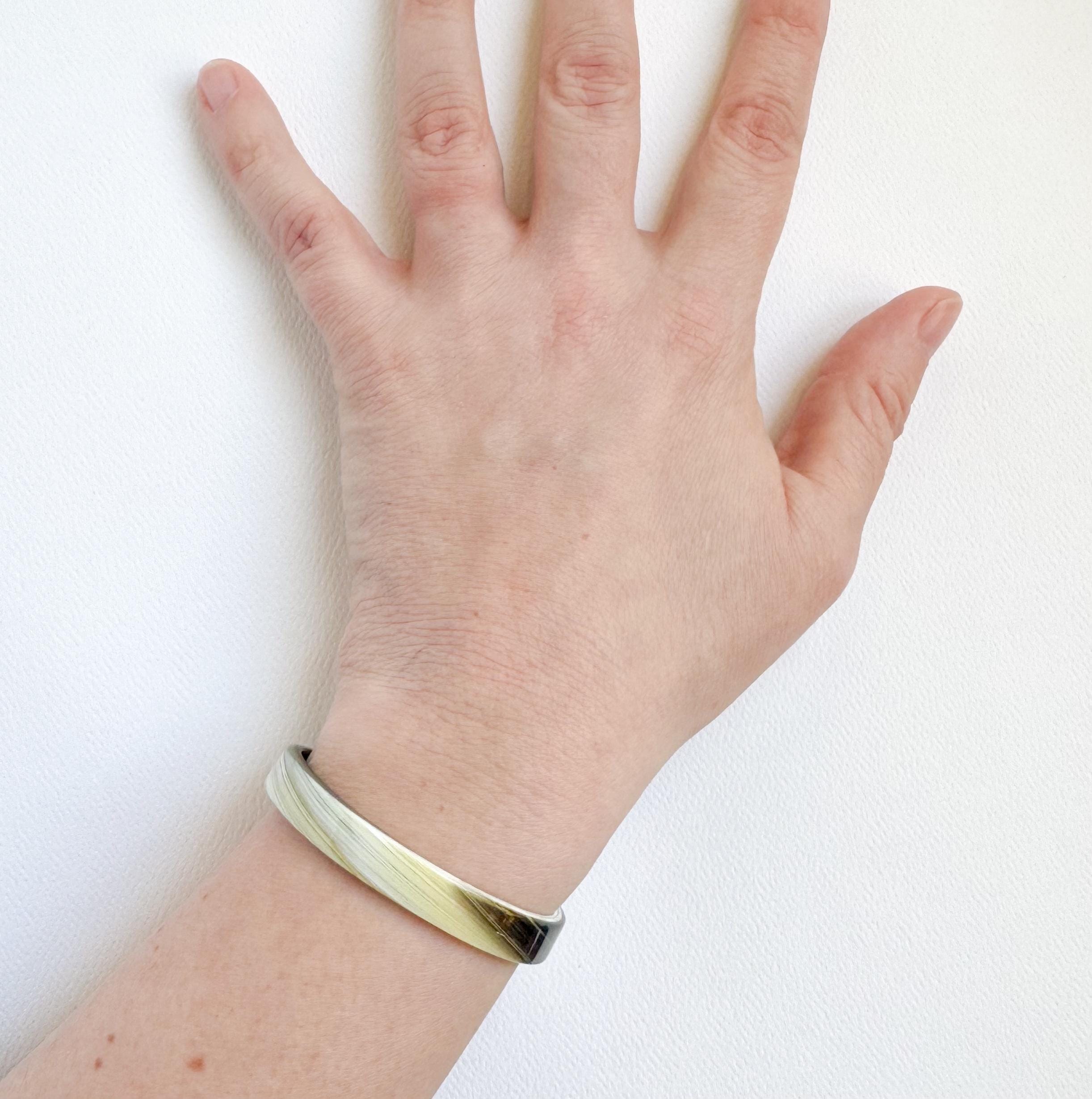 Skinny Horn Cuff Bracelet | Made From Italian Cellulose Acetate Handmade in the USA| Resin Cuff Bracelet, Green Ivory Horn Acrylic Cuff
